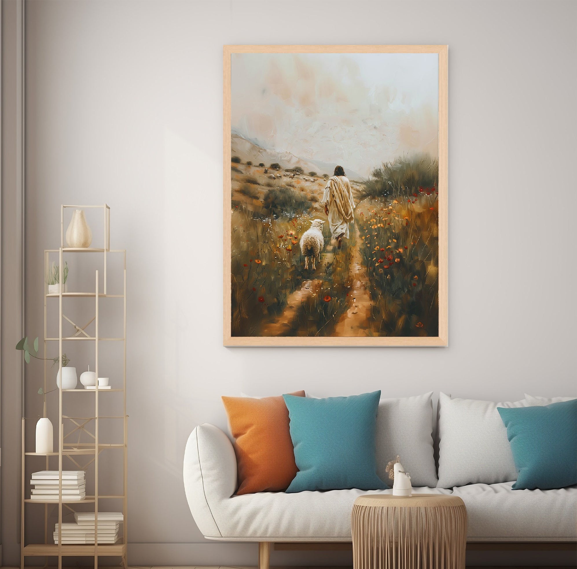 Jesus Leaves The 99 Poster, Jesus poster, Bible wall Poster